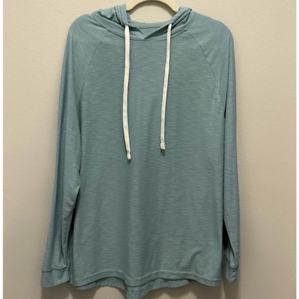Very Soft Light Blue Hoodie (G) EORG Size Large Pre Owned Gently Worn Unisex